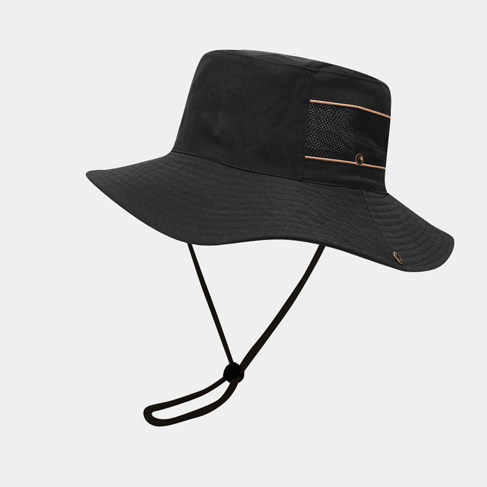thumbnail image 3 of Sombrero boonie unisex de ala ancha - Cordón ajustable, ventilación de malla, plegable, protección contra el sol y la lluvia, mezcla de algodón, talla única (56-59 cm), 3 of 3